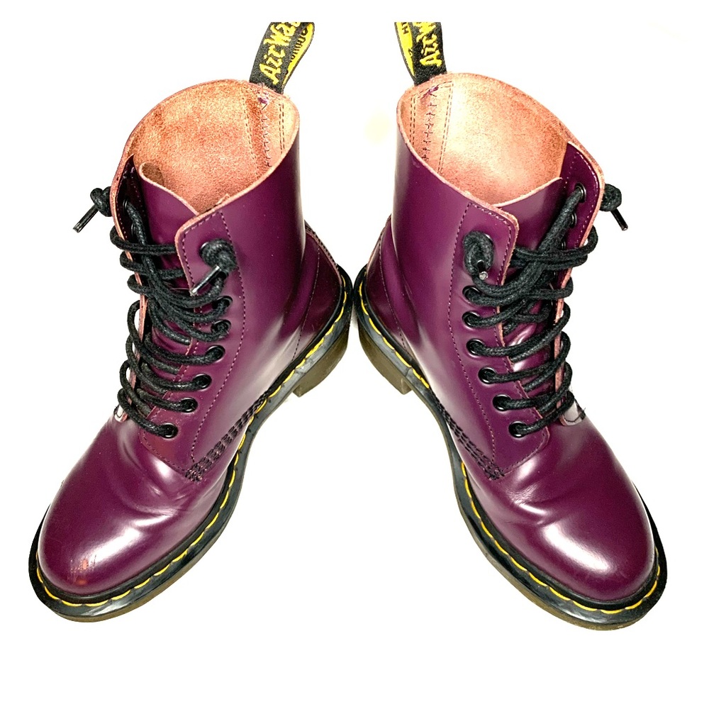 COPY - Doc Martens Purple Boots w/ Small Heel Dr. Martens